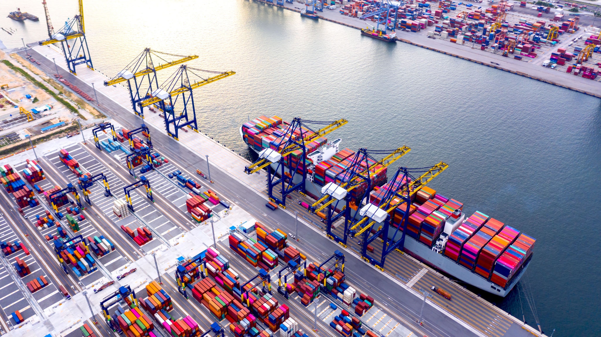 Cảng biển, tàu container và bãi container của HAMA Việt Nam